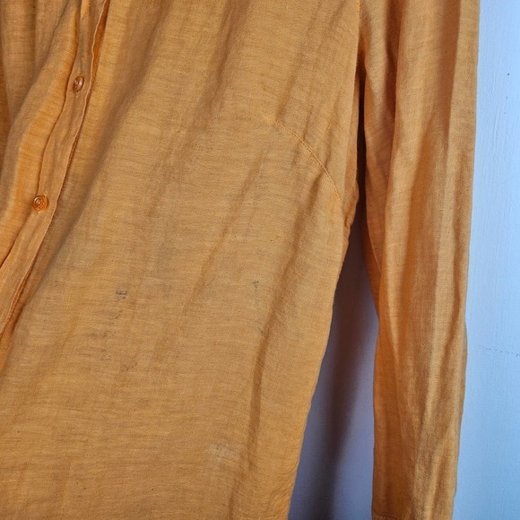 MaxMara Weekend‎ Linen Tunic M? Light Orange Long Sleeve Top Lagenlook - Picture 5 of 10